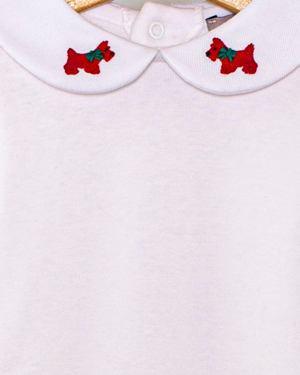 Onesie Italian Embroidered Girl Scotty Red